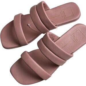 Dolce Vita Women's Low Heel Adore Rose Leather Flat Sandals Sz 9.5 NWOT